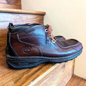 Timberland Boots Mens size 9 Chukka Brown Leather Ankle Top Lace Up